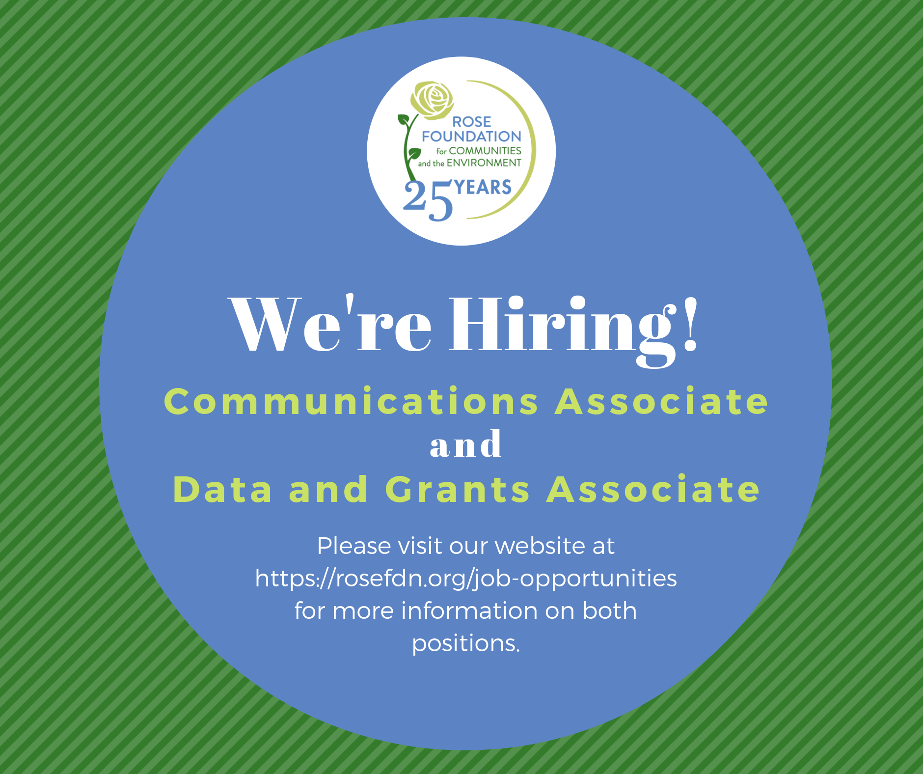 Rose Foundation is hiring Wine And Water Watch